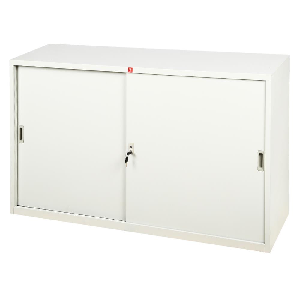 ตู้เหล็กบานเลื่อนทึบ LUCKY WORLD KSS-150-TG สีเทาทราย