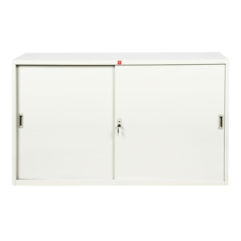 ตู้เหล็กบานเลื่อนทึบ LUCKY WORLD KSS-150-TG สีเทาทราย