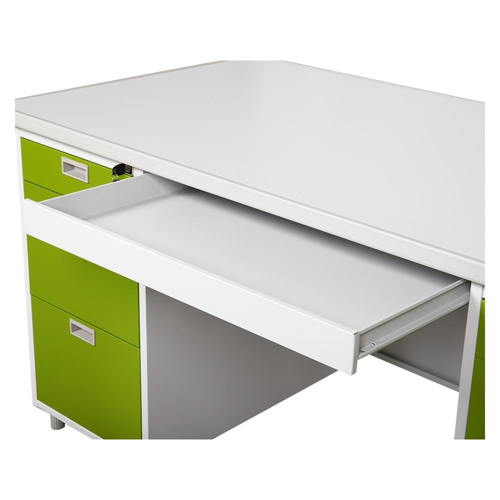 โต๊ะทำงานเหล็ก LUCKY WORLD DX-52-33-GG 159.5 ซม. สีเขียว
