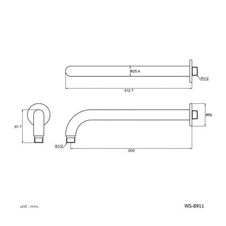 ชุดวาล์วฝังกำแพงผสม WS WS-6051 สเตนเลส_2
