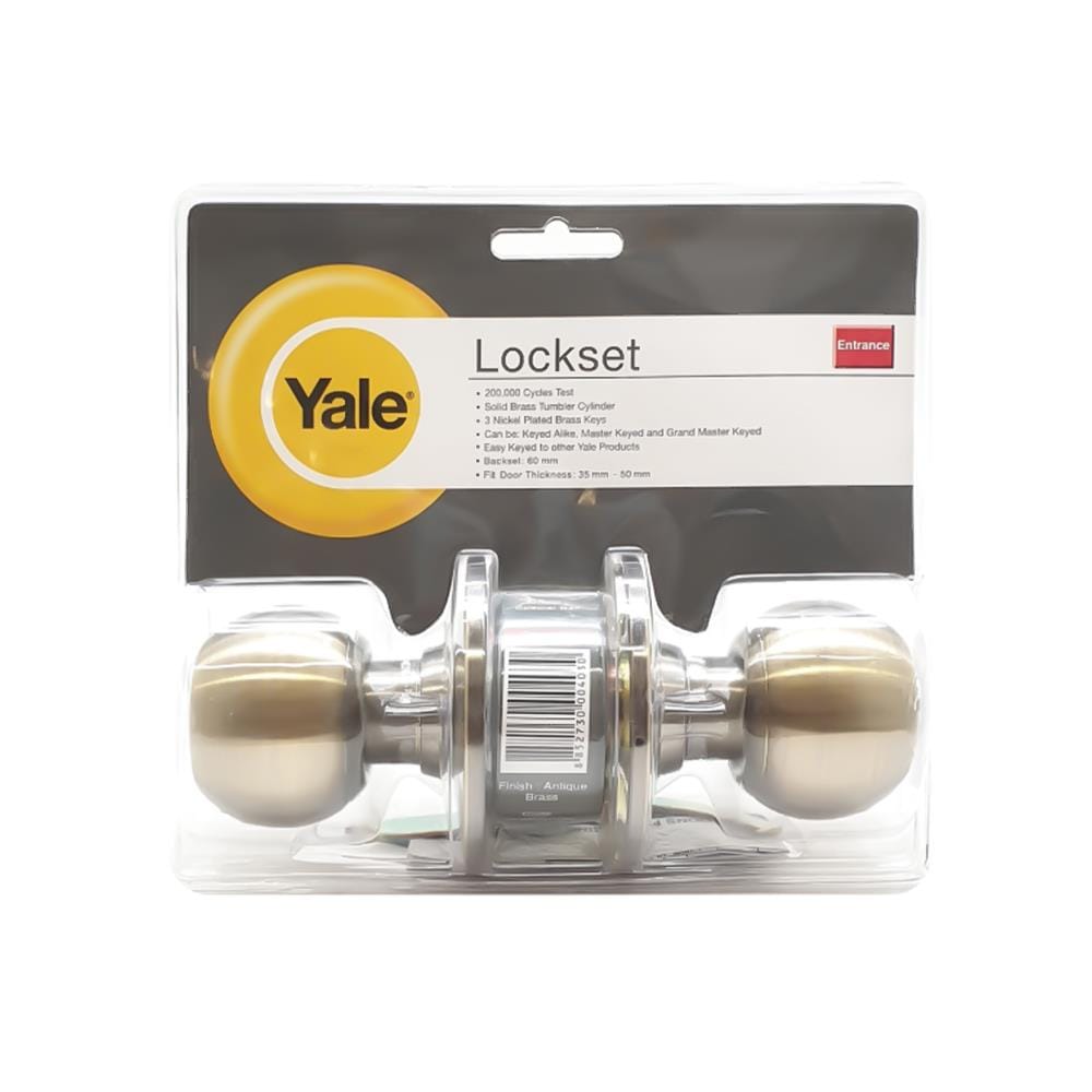 ลูกบิดประตู หัวกลม YALE KN-VCA5227US5 สีทองเหลืองรมดำ