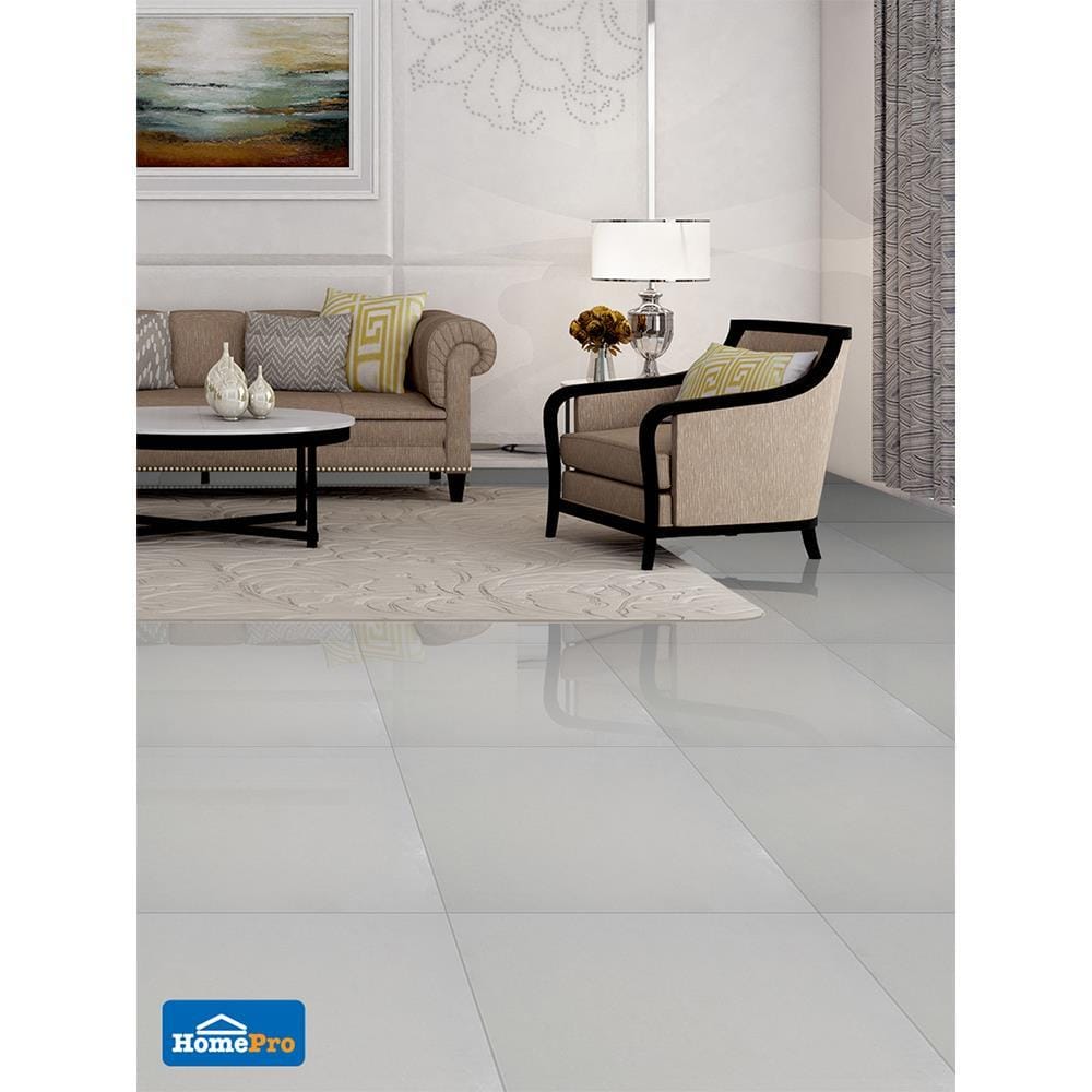 กระเบื้องพื้น 60x60 ซม. ควอซคิวรี่ไวท์นาโน 1.44M2