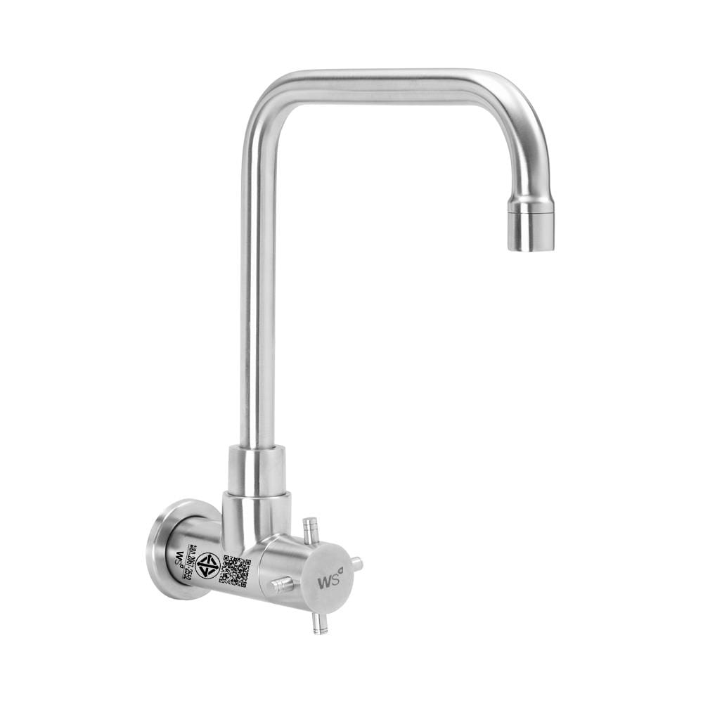 ก๊อกซิงค์เดี่ยวติดผนัง WS WS-0132L สเตนเลส