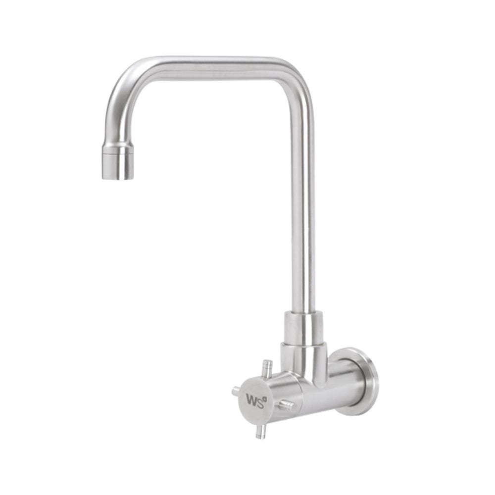 ก๊อกซิงค์เดี่ยวติดผนัง WS WS-0132L สเตนเลส
