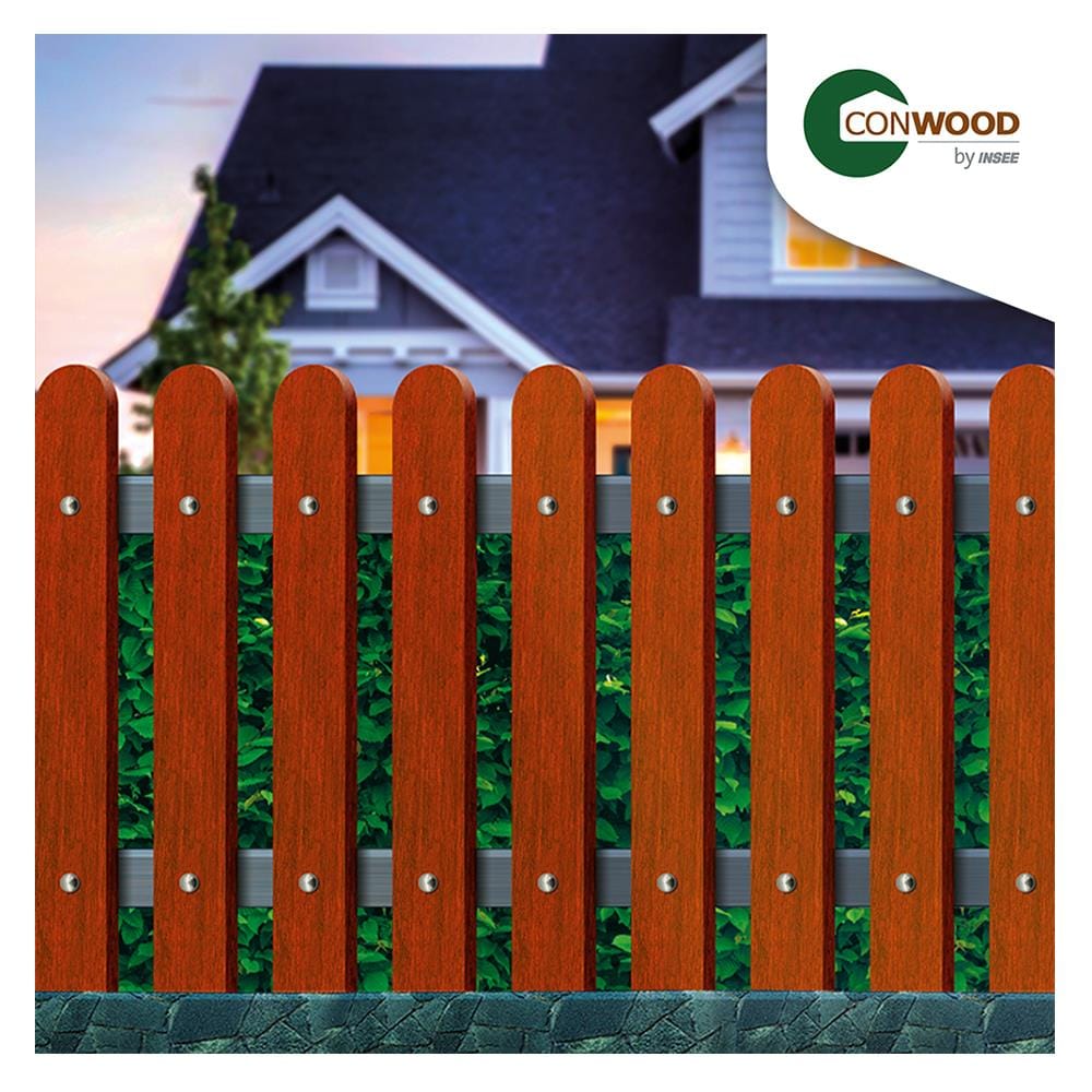 ไม้รั้ว หัวโค้ง CONWOOD พฤกษา หน้า 4 นิ้ว 10X100X1.6 ซม. สีขาวงาช้าง