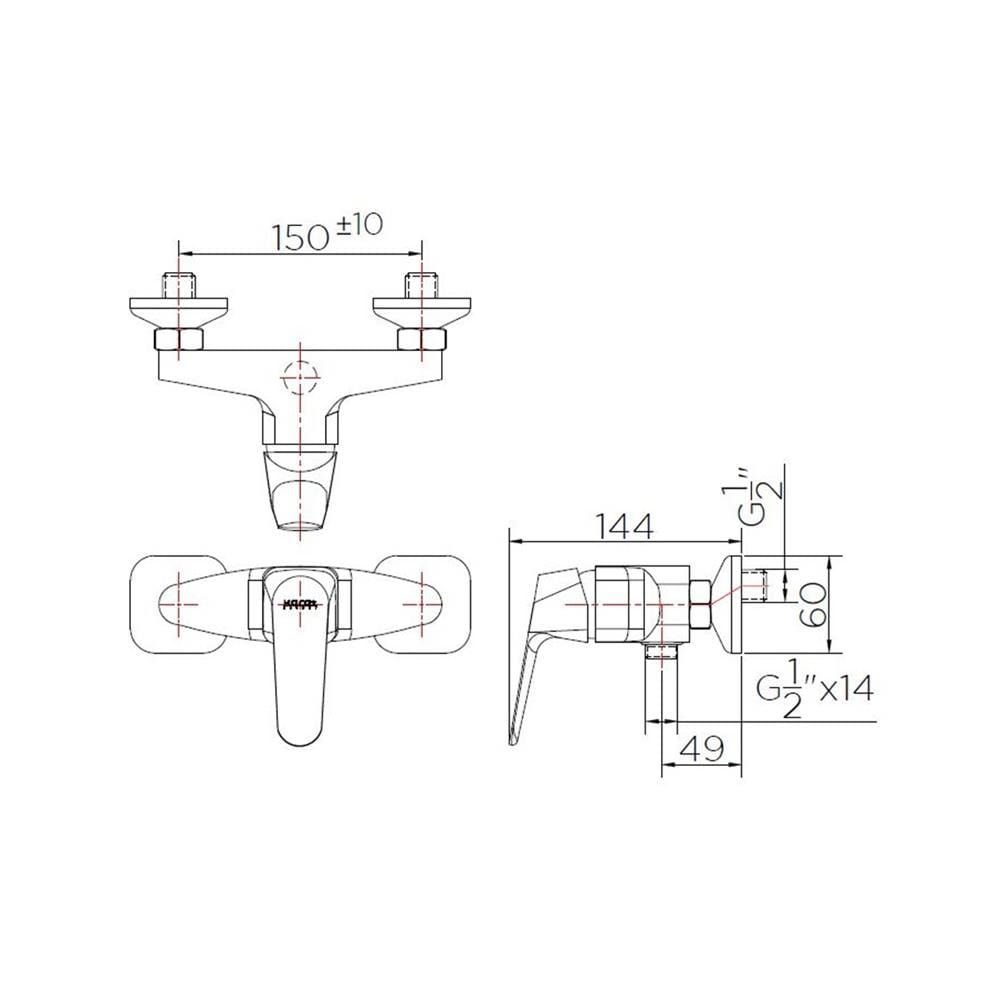 ก๊อกผสมยืนอาบ KARAT FAUCET KF-30-760-50