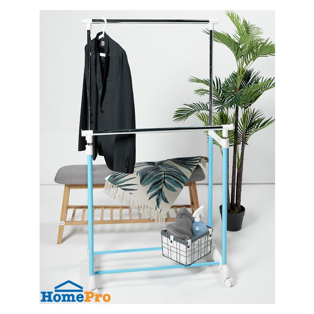 ราวแขวนบาร์คู่ปรับระดับ 81x43x90cm สีฟ้า PLIM