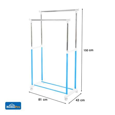 ราวแขวนบาร์คู่ปรับระดับ 81x43x90cm สีฟ้า PLIM_6