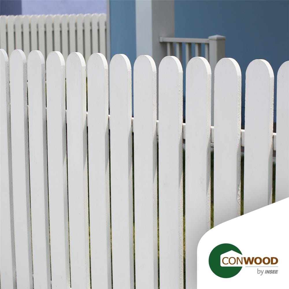 ไม้รั้ว หัวโค้ง CONWOOD พฤกษา หน้า 4 นิ้ว 10X150X1.6 ซม. สีขาวงาช้าง
