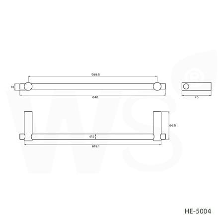 ราวแขวนผ้า WS HE-5004 60 ซม. สเตนเลส_1