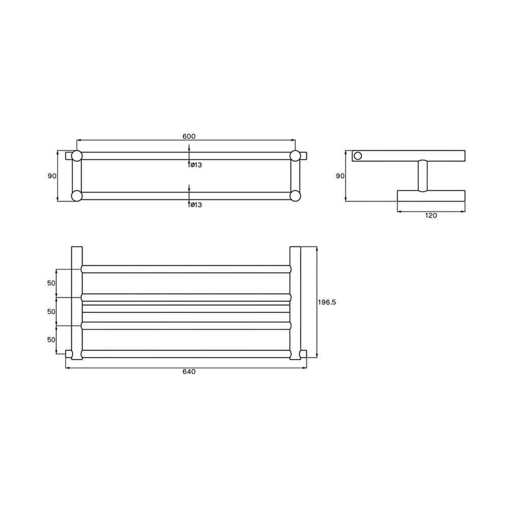 ราวแขวนผ้า WS HE-5013-4 60 ซม. สเตนเลส