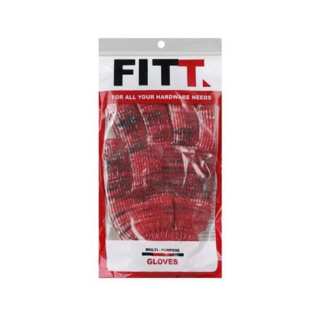 ถุงมือทอโพลีสปัน FITT #7 นิ้ว สีแดง_2