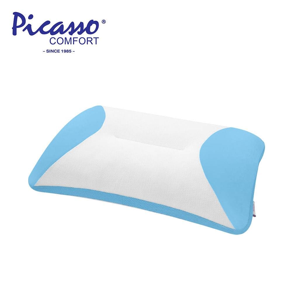 หมอนสุขภาพ เมมโมรี่โฟม PICASSO POSEPEDIC 14x24 สีฟ้า