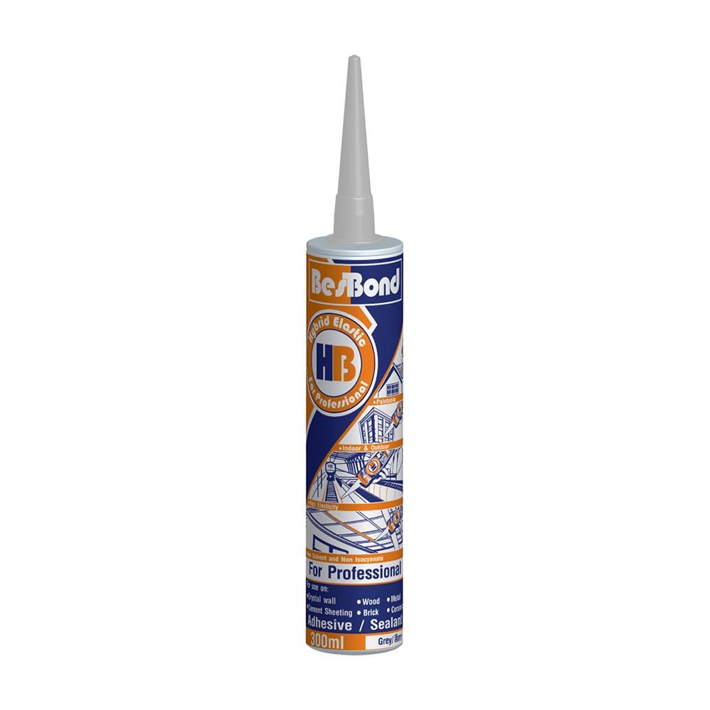 โพลีเมอร์อุดรอย BESBOND HB HYBRID ELASTIC 300 มล. สีเทา