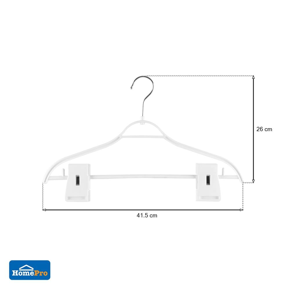 ไม้แขวนเสื้อมีหนีบ H-051AA SL ขาว PLIM
