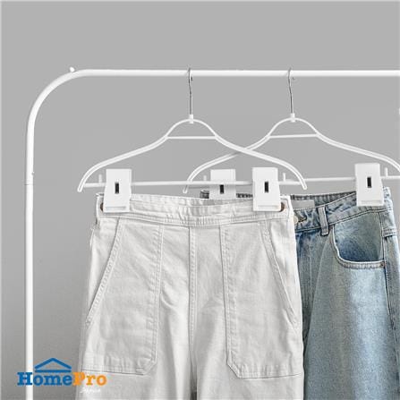 ไม้แขวนเสื้อมีหนีบ H-051AA SL ขาว PLIM_3