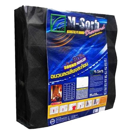 ฉนวนลดเสียงสะท้อน MPE M-SORB หนา 40 มม. 60X60 ซม. สีดำ (แพ็ก 4 ชิ้น)_0