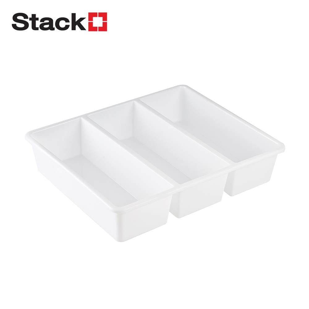 กล่องแบ่งช่อง 3 ช่อง STACKO TLR-103 29x23.8x6.3 ซม. สีขาว