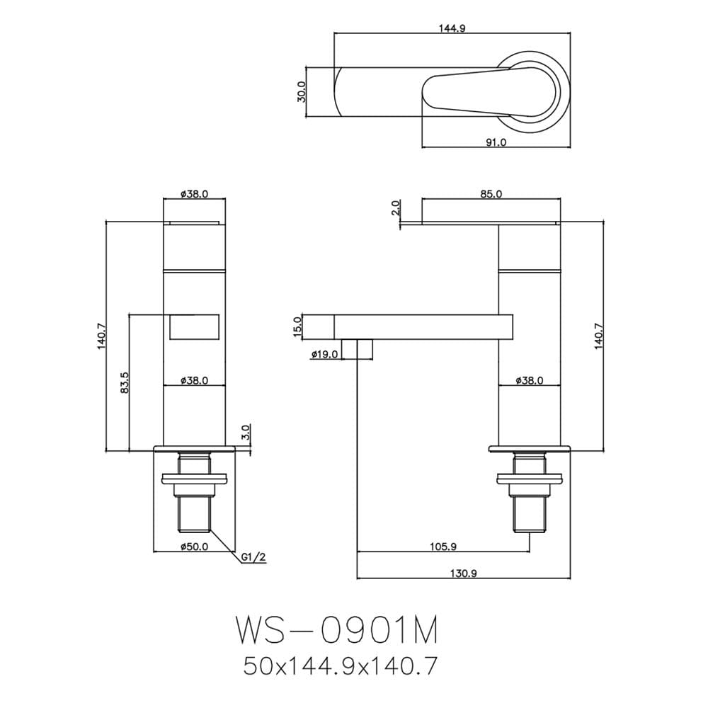 ก๊อกอ่างล้างหน้าเดี่ยว WS WS-0901M