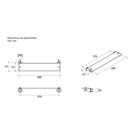 ชั้นกระจกติดผนัง 1ชั้น KOHLER K-13428T-CP_1