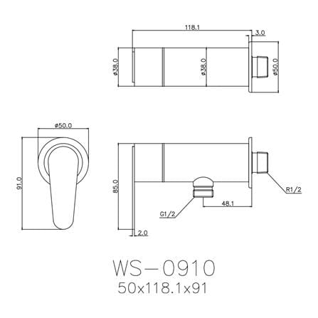 วาล์วฝักบัว 1ทาง WS-0910_1