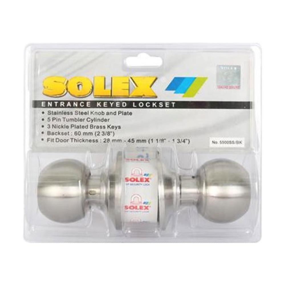 ลูกบิดประตูห้องน้ำ หัวกลม SOLEX 5500 หัวกลม สีสเตนเลส