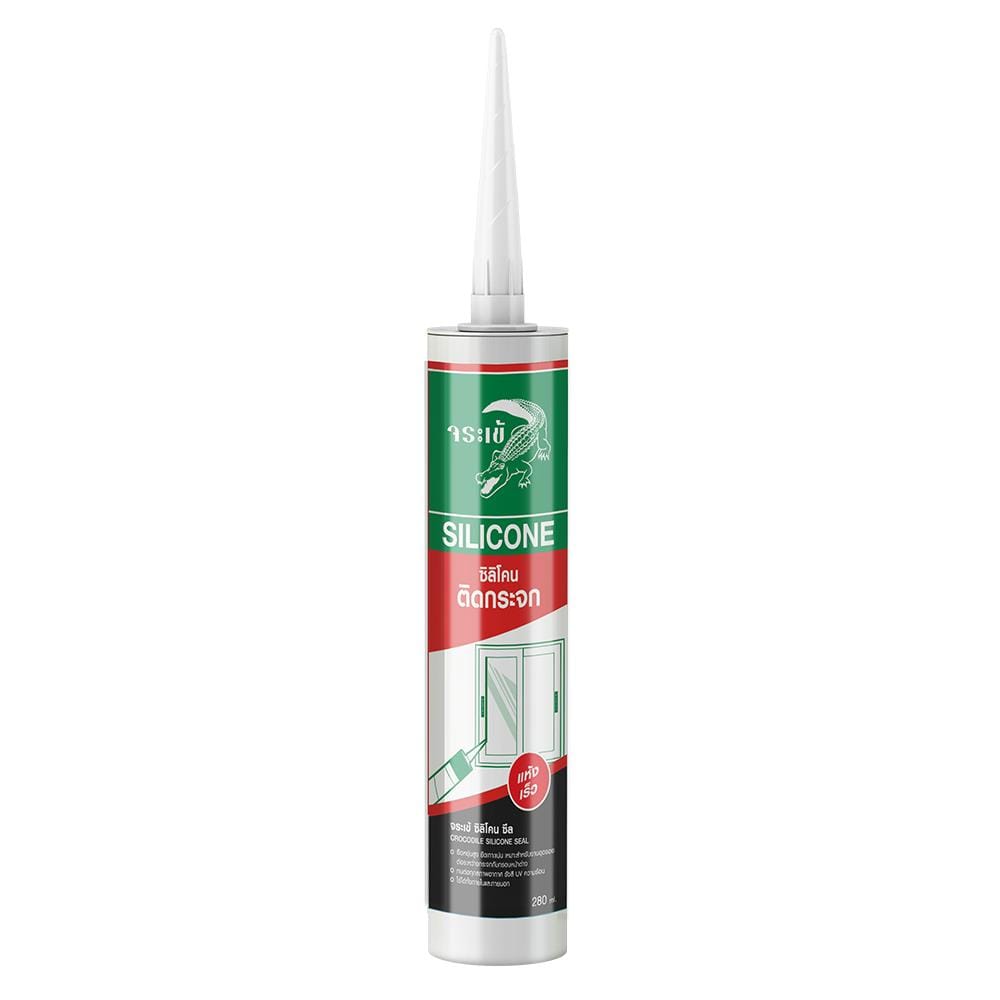 ซิลิโคนชนิดมีกรด จระเข้ 280 มล. สีใส