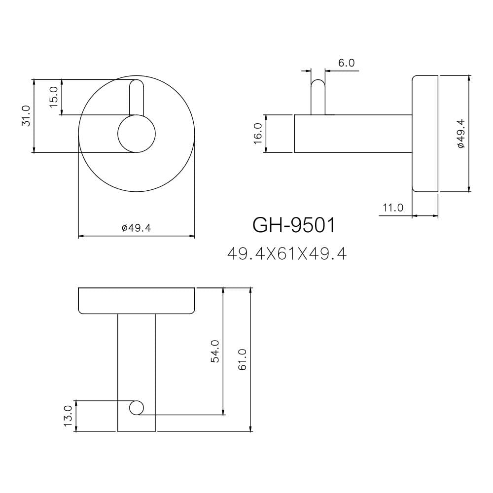 ขอแขวนผ้า WS GH-9501 สีสเตนเลส
