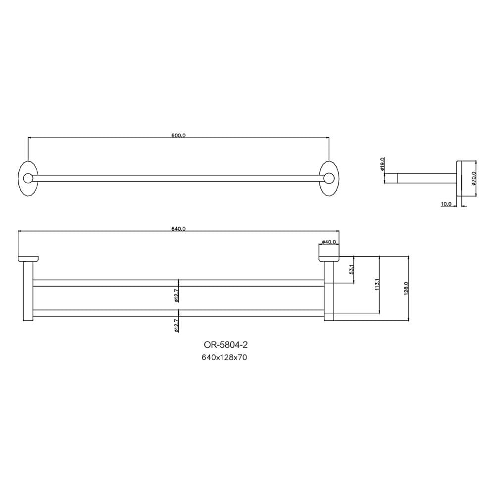 ราวแขวนผ้าคู่ 60 ซม. WS OR-5804-2 สเตนเลส