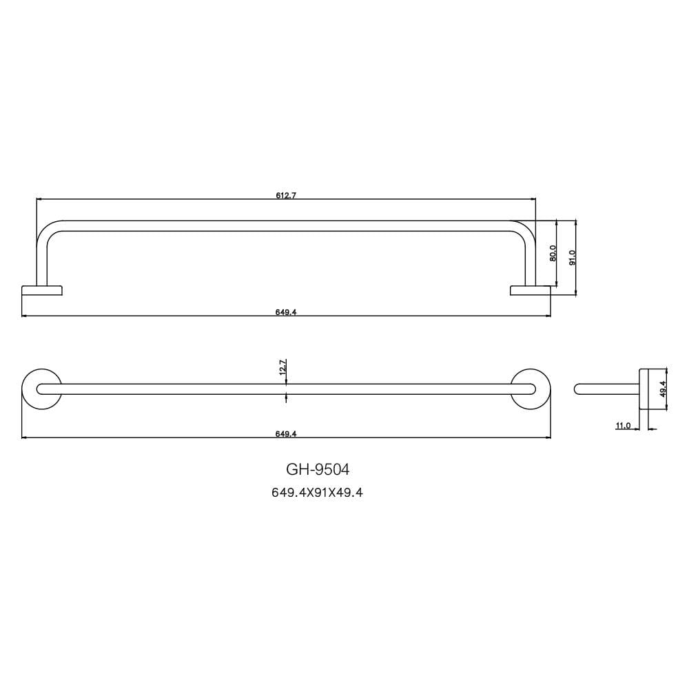 ราวแขวนผ้า WS GH-9504 60 ซม. สเตนเลส