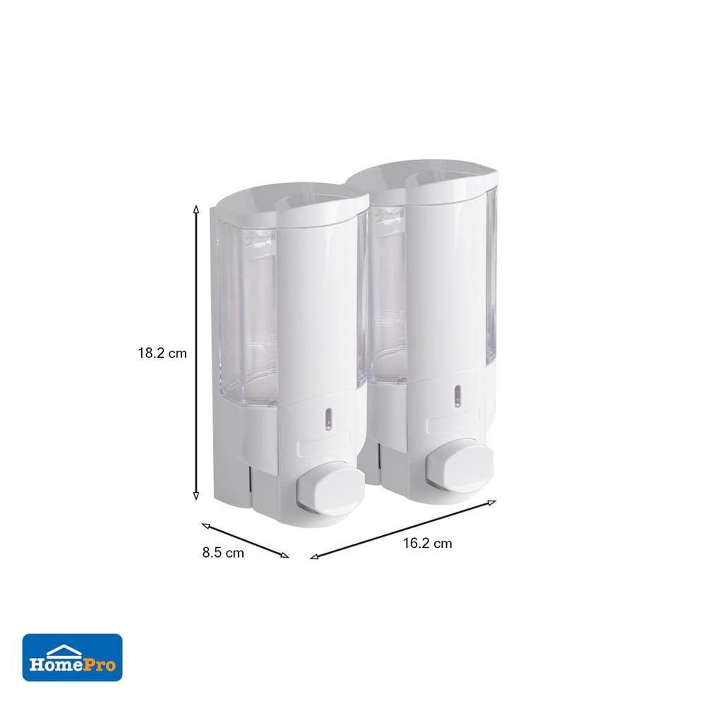 ที่กดสบู่ 2 ช่อง MOYA SD-828A สีขาว-ใส