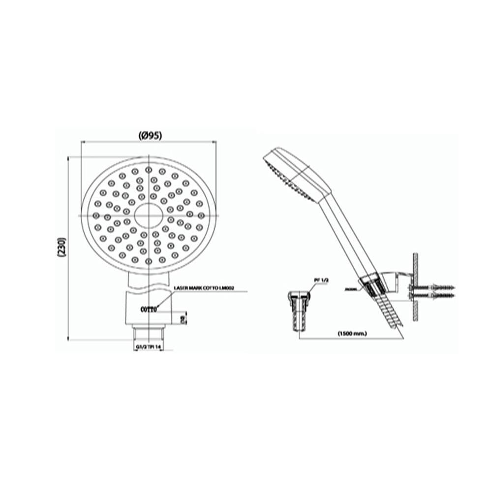 HAND SHOWER SET 1 -FUNCTION COTTO  Z71(HM) CHROME