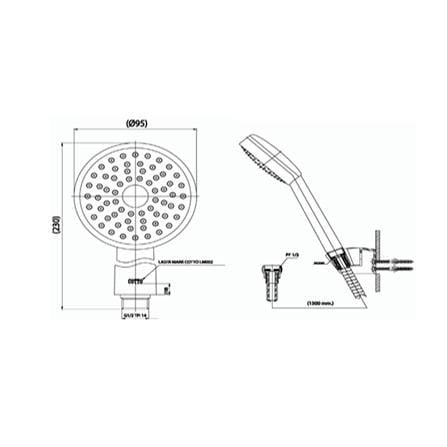 HAND SHOWER SET 1 -FUNCTION COTTO  Z71(HM) CHROME_3