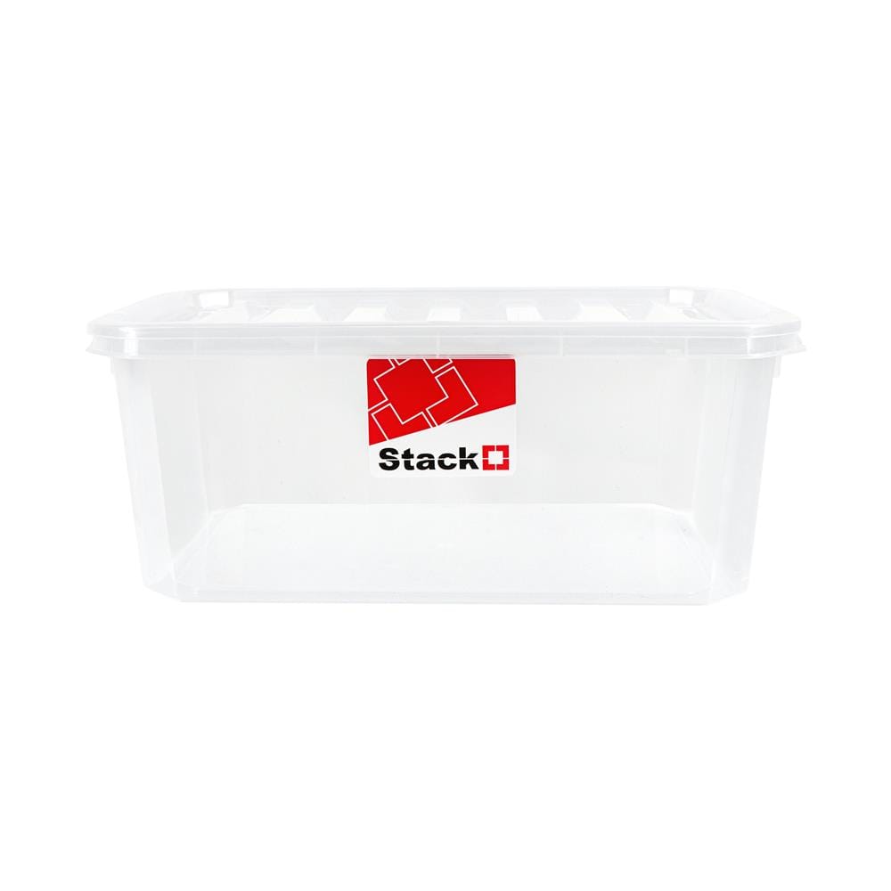 กล่องเก็บของ ฝาล็อค STACKO FAMILI 16.5 ลิตร สีใส