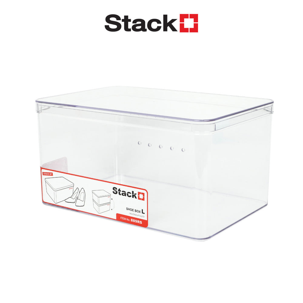 กล่องรองเท้า STACKO 889RS 19.2x28x15 ซม. สีใส