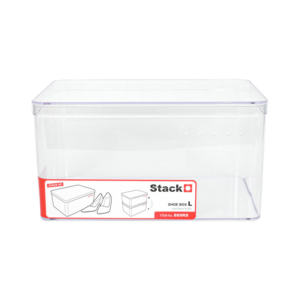 กล่องรองเท้า STACKO 889RS 19.2x28x15 ซม. สีใส