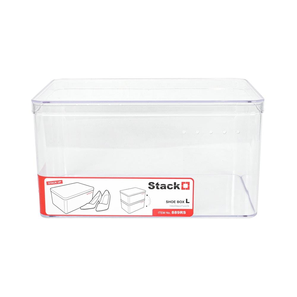 กล่องรองเท้า STACKO 889RS 19.2x28x15 ซม. สีใส