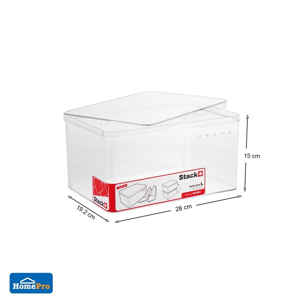 กล่องรองเท้า STACKO 889RS 19.2x28x15 ซม. สีใส