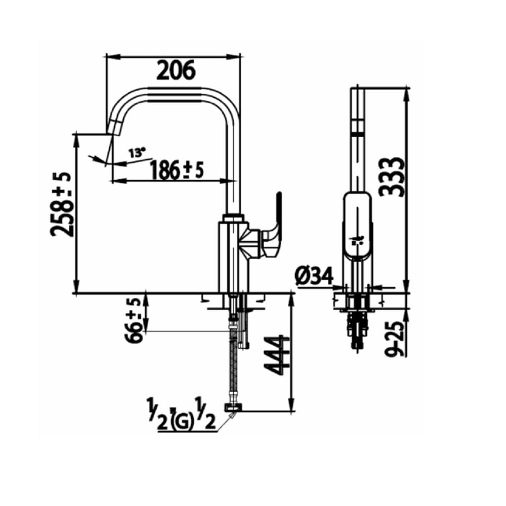 ก๊อกซิงค์ผสมเคาน์เตอร์ COTTO CT2150A