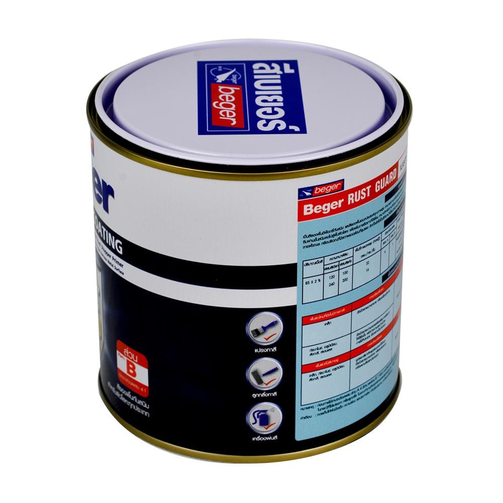 สีงานอุตสาหกรรม BEGER RUST GUARD PART B สีดำ 1/4 แกลลอน