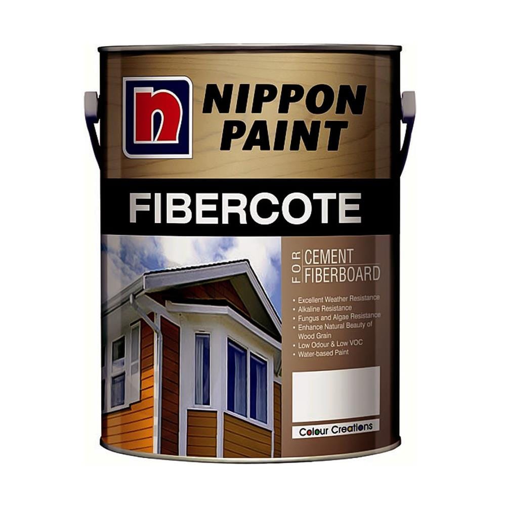 สีทาไม้ฝาไฟเบอร์ซีเมนต์ NIPPON PAINT FIBERCOTE กึ่งเงา 5 ลิตร