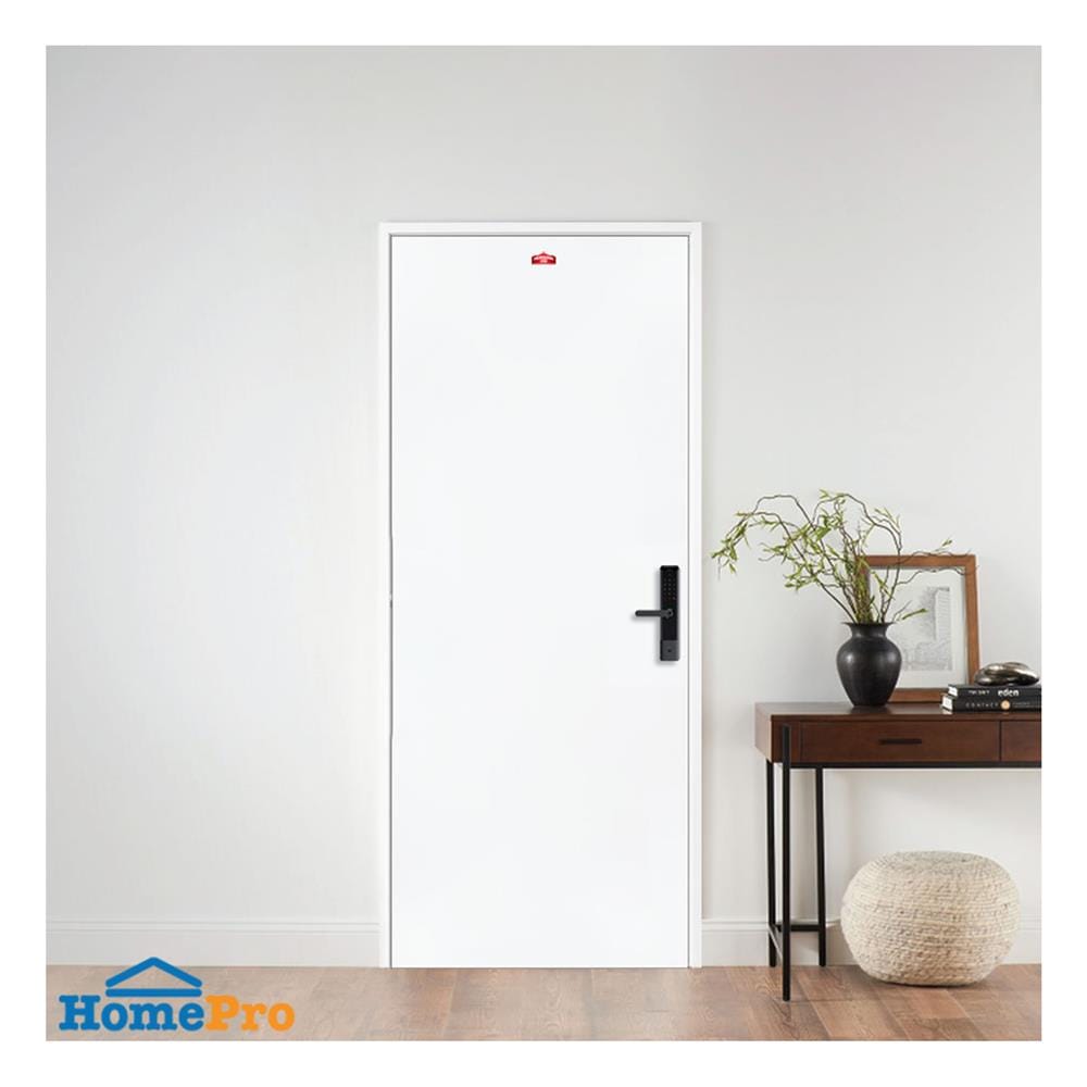 ประตูภายนอกเหล็ก เจาะลูกบิด PROFESSIONAL DOOR D1W 79.2x199.4 ซม. สีขาว
