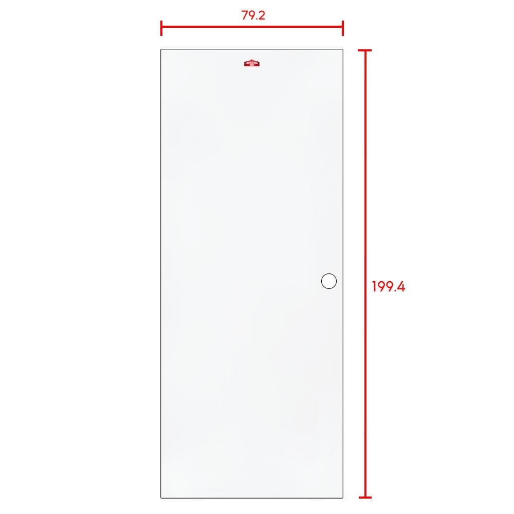 ประตูภายนอกเหล็ก เจาะลูกบิด PROFESSIONAL DOOR D1W 79.2x199.4 ซม. สีขาว