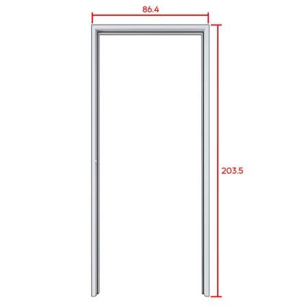 วงกบประตูเหล็ก PROFESSIONAL DOOR FR1RG 86.4x203.5 ซม. สีเทา_5