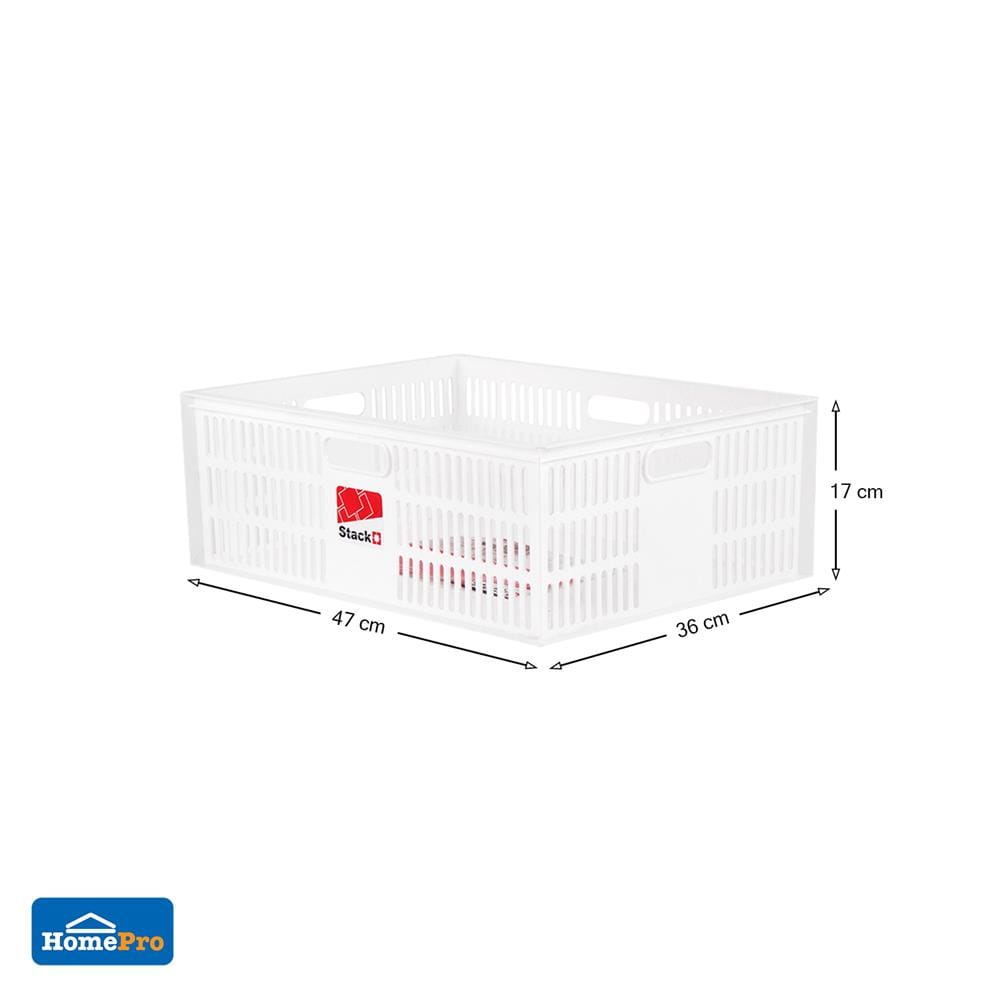กล่องซ้อนได้ STACKO DT-41 XL 47x36x17 ซม. สีขาว