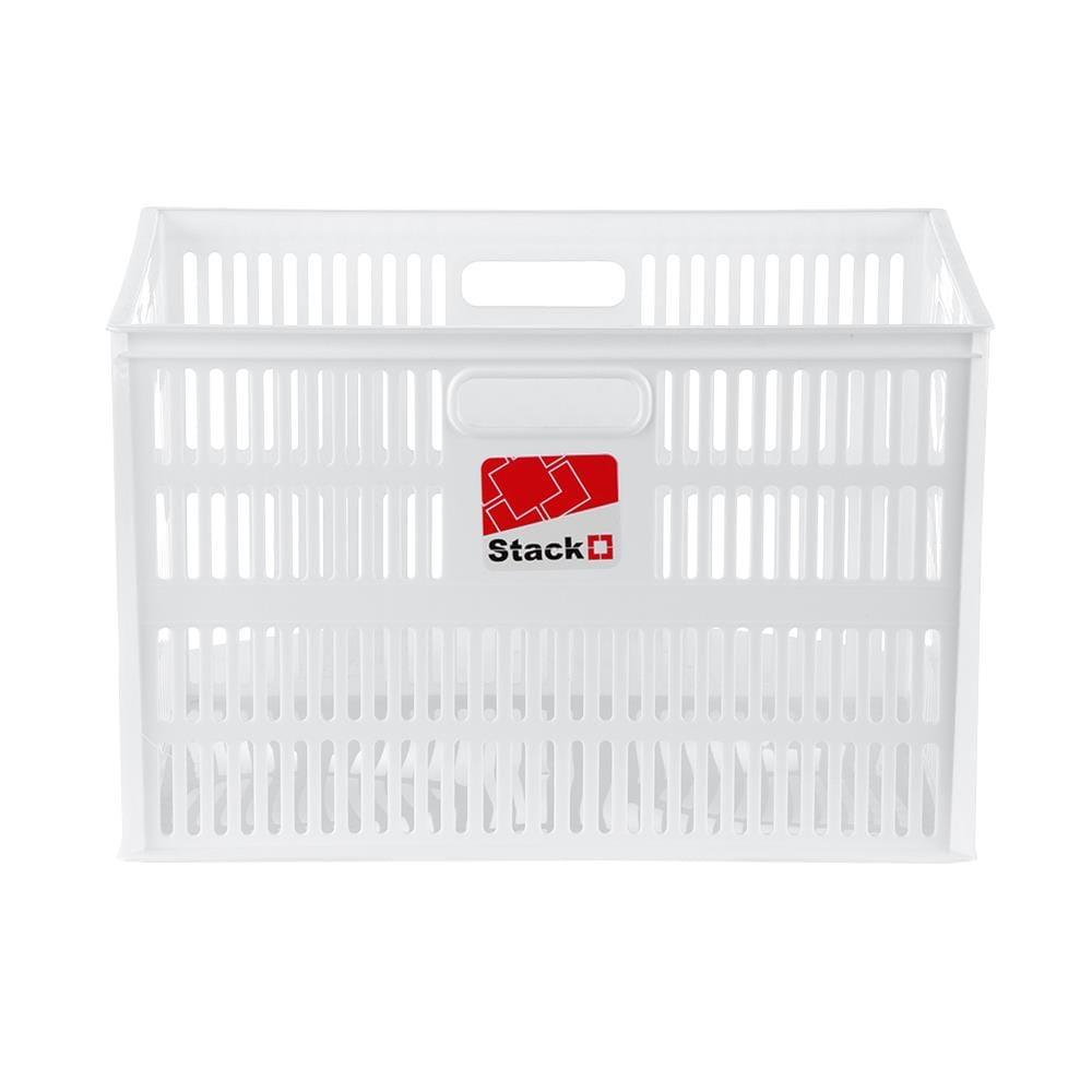 กล่องซ้อนได้ STACKO DT-38 L 39x28x25 ซม. สีขาว