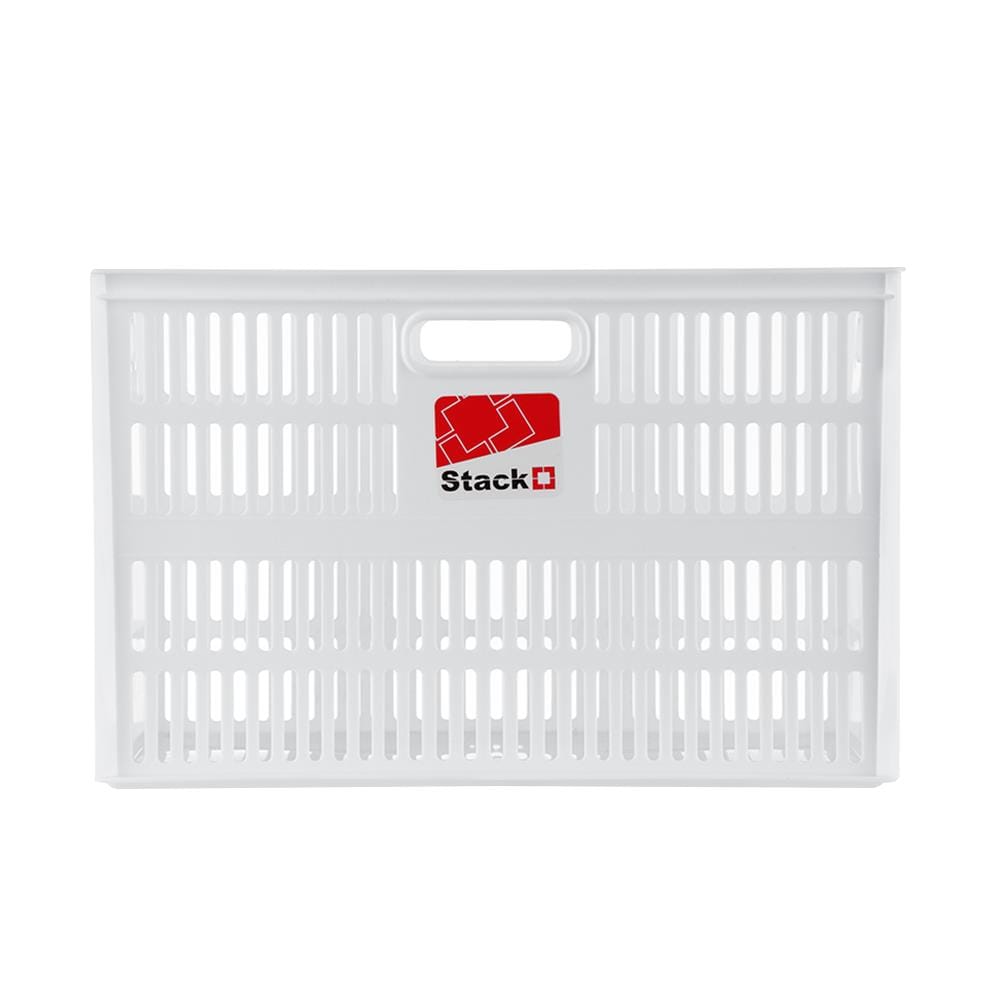 กล่องซ้อนได้ STACKO DT-38 L 39x28x25 ซม. สีขาว