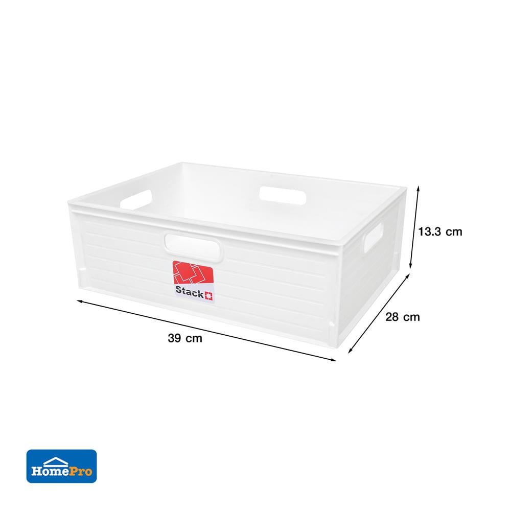 กล่องซ้อนได้ STACKO UT-31 M 39x28x13.3 ซม. สีขาว