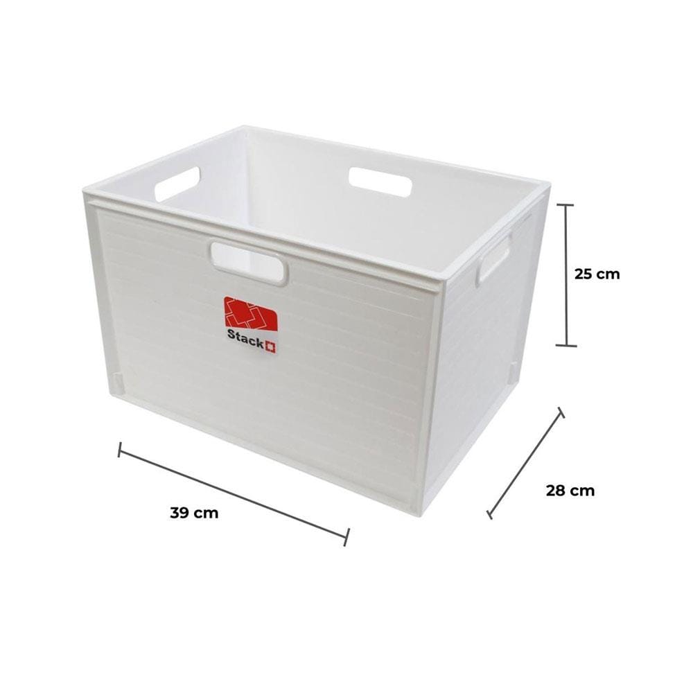 กล่องซ้อนได้ STACKO UT-38 L 39x28x25 ซม. สีขาว