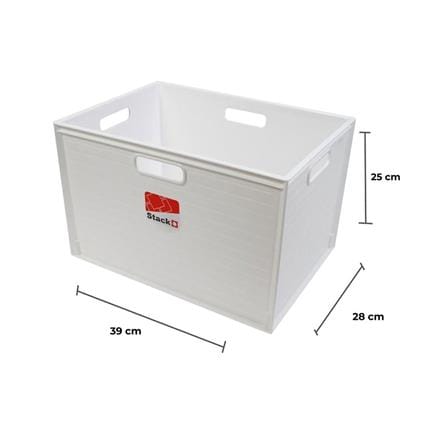กล่องซ้อนได้ STACKO UT-38 L 39x28x25 ซม. สีขาว_4